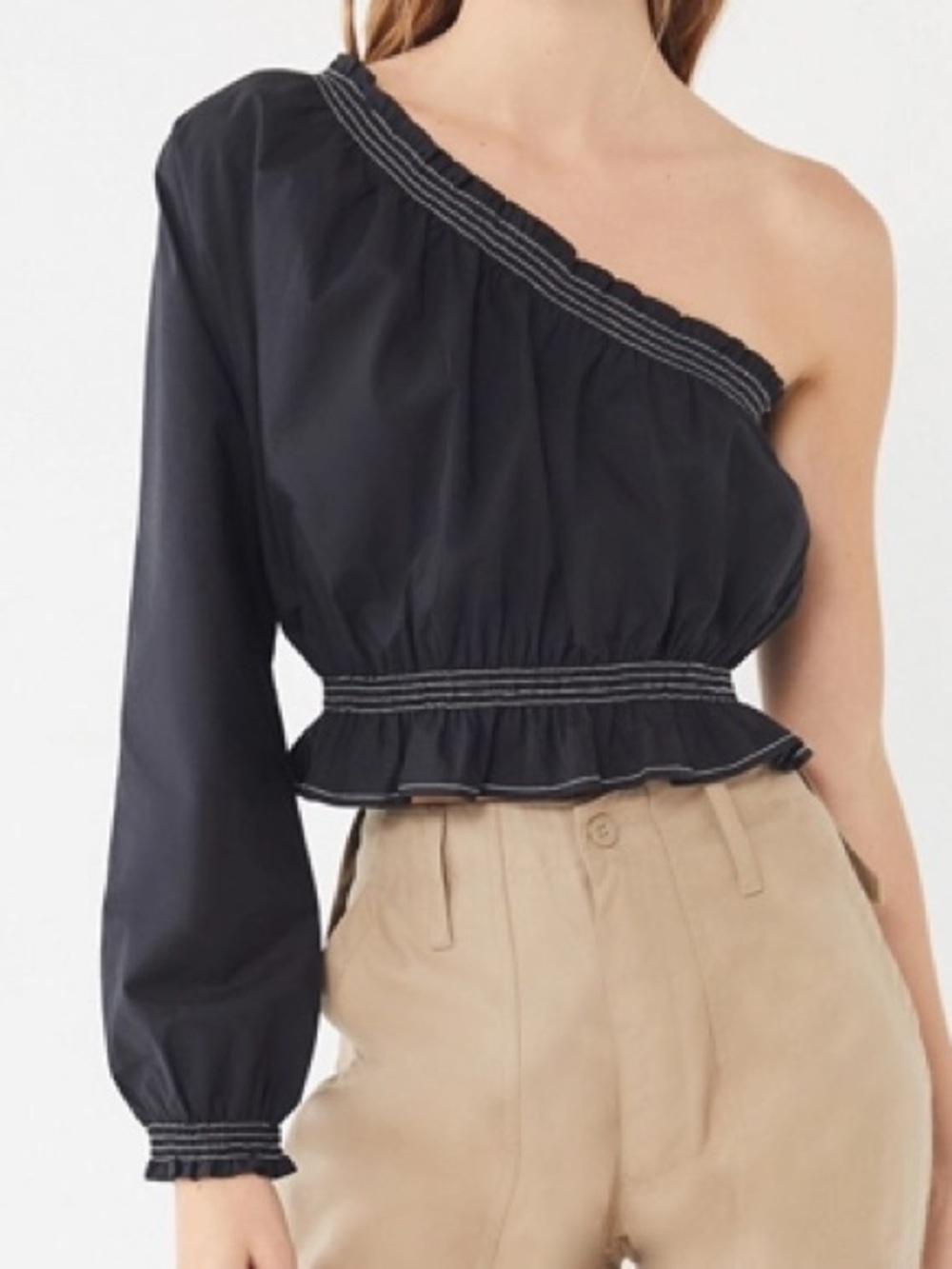 Urban Outfitters smocked one-shoulder top